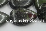 CDB219 15.5 inches 22*30mm flat teardrop natural dragon blood jasper beads