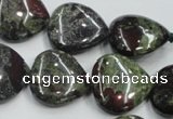 CDB220 15.5 inches 20*20mm heart natural dragon blood jasper beads