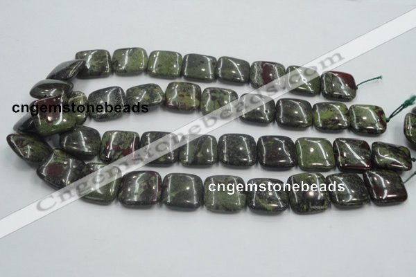 CDB221 15.5 inches 20*20mm square natural dragon blood jasper beads