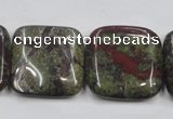 CDB222 15.5 inches 25*25mm square natural dragon blood jasper beads