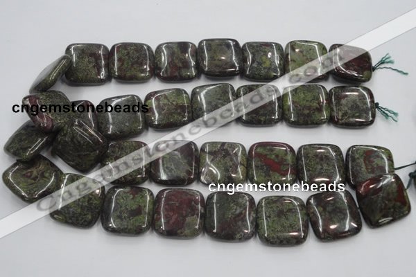 CDB222 15.5 inches 25*25mm square natural dragon blood jasper beads