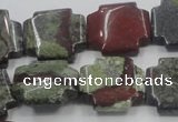 CDB224 15.5 inches 20*20mm cross natural dragon blood jasper beads