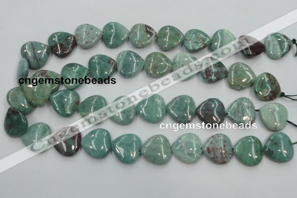 CDB23 15.5 inches 20*20mm heart natural new dragon blood jasper beads