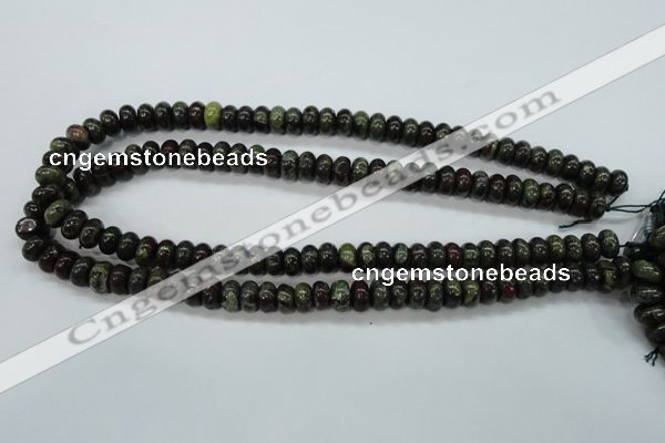 CDB234 15.5 inches 6*10mm rondelle natural dragon blood jasper beads