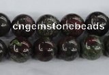 CDB254 15.5 inches 14mm round natural dragon blood jasper beads