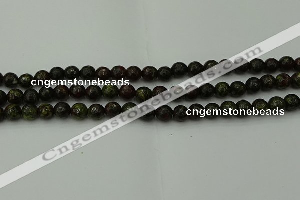 CDB310 15.5 inches 4mm faceted round dragon blood jasper beads