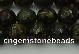 CDB313 15.5 inches 10mm faceted round dragon blood jasper beads