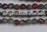 CDB320 15.5 inches 4mm faceted round dragon blood jasper beads