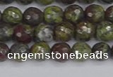 CDB321 15.5 inches 6mm faceted round dragon blood jasper beads