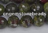 CDB324 15.5 inches 12mm faceted round dragon blood jasper beads