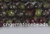 CDB329 15.5 inches 6mm faceted round A grade dragon blood jasper beads