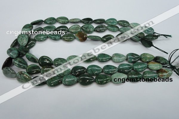 CDB33 15.5 inches 13*18mm flat teardrop new dragon blood jasper beads