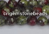 CDB330 15.5 inches 8mm faceted round A grade dragon blood jasper beads