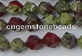 CDB336 15.5 inches 6mm faceted nuggets dragon blood jasper beads