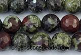 CDB355 15 inches 6mm faceted round dragon blood jasper beads