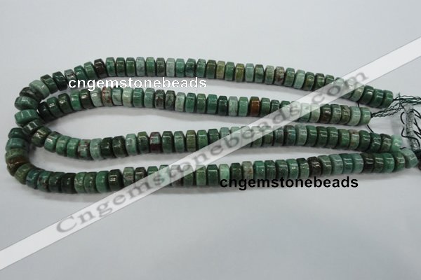 CDB38 15.5 inches 6*10mm tyre new dragon blood jasper beads