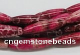 CDE10 15.5 inches 8*30mm rice dyed sea sediment jasper beads