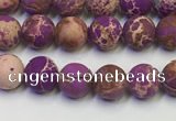 CDE1020 15.5 inches 4mm round matte sea sediment jasper beads