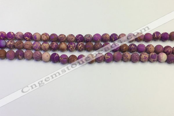 CDE1020 15.5 inches 4mm round matte sea sediment jasper beads