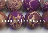 CDE1024 15.5 inches 12mm round matte sea sediment jasper beads