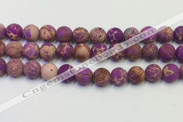 CDE1024 15.5 inches 12mm round matte sea sediment jasper beads