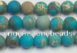 CDE1025 15.5 inches 4mm round matte sea sediment jasper beads