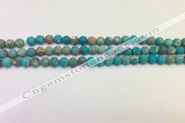 CDE1025 15.5 inches 4mm round matte sea sediment jasper beads