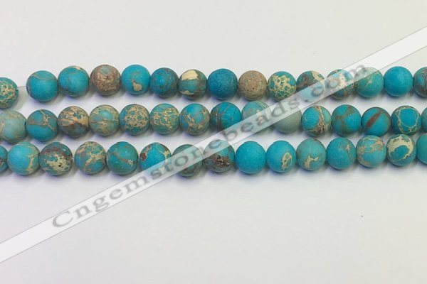 CDE1027 15.5 inches 8mm round matte sea sediment jasper beads