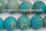 CDE1028 15.5 inches 10mm round matte sea sediment jasper beads