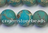 CDE1029 15.5 inches 12mm round matte sea sediment jasper beads