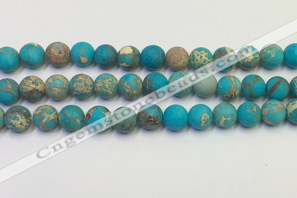 CDE1029 15.5 inches 12mm round matte sea sediment jasper beads