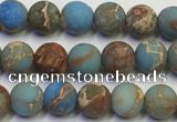 CDE1030 15.5 inches 4mm round matte sea sediment jasper beads