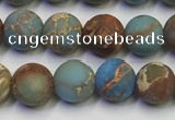 CDE1031 15.5 inches 6mm round matte sea sediment jasper beads