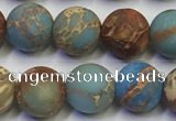 CDE1032 15.5 inches 8mm round matte sea sediment jasper beads