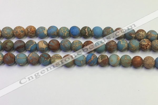 CDE1032 15.5 inches 8mm round matte sea sediment jasper beads