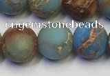 CDE1033 15.5 inches 10mm round matte sea sediment jasper beads