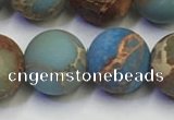 CDE1034 15.5 inches 12mm round matte sea sediment jasper beads