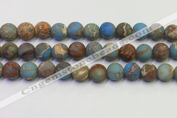 CDE1034 15.5 inches 12mm round matte sea sediment jasper beads