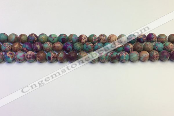 CDE1035 15.5 inches 4mm round matte sea sediment jasper beads