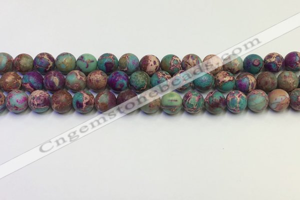 CDE1036 15.5 inches 6mm round matte sea sediment jasper beads