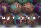 CDE1037 15.5 inches 8mm round matte sea sediment jasper beads