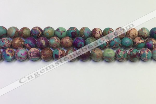 CDE1037 15.5 inches 8mm round matte sea sediment jasper beads