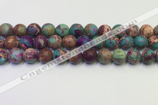 CDE1038 15.5 inches 10mm round matte sea sediment jasper beads