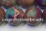 CDE1039 15.5 inches 12mm round matte sea sediment jasper beads