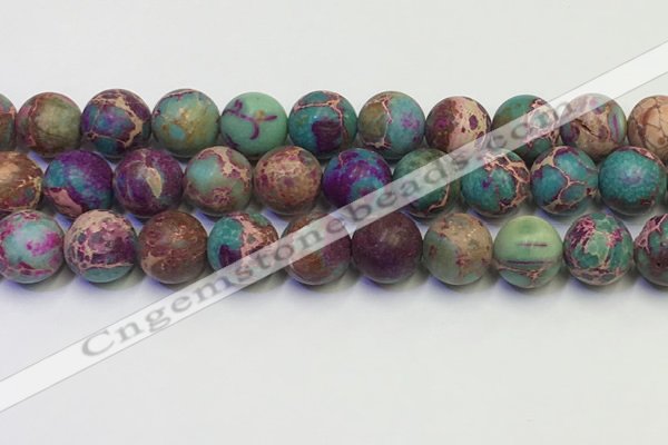 CDE1039 15.5 inches 12mm round matte sea sediment jasper beads