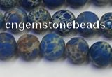 CDE1041 15.5 inches 6mm round matte sea sediment jasper beads