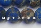 CDE1044 15.5 inches 12mm round matte sea sediment jasper beads