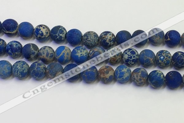 CDE1044 15.5 inches 12mm round matte sea sediment jasper beads