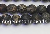 CDE1045 15.5 inches 4mm round matte sea sediment jasper beads