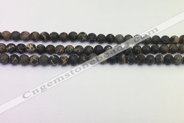 CDE1045 15.5 inches 4mm round matte sea sediment jasper beads